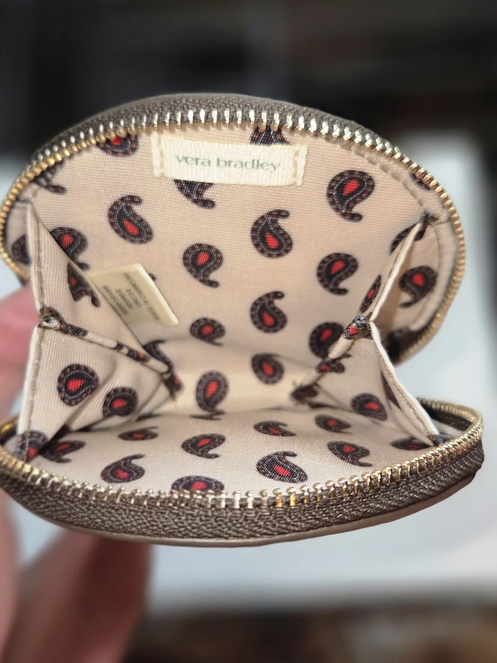 Vera Bradley Brown Round Coin Purse Bag Charm